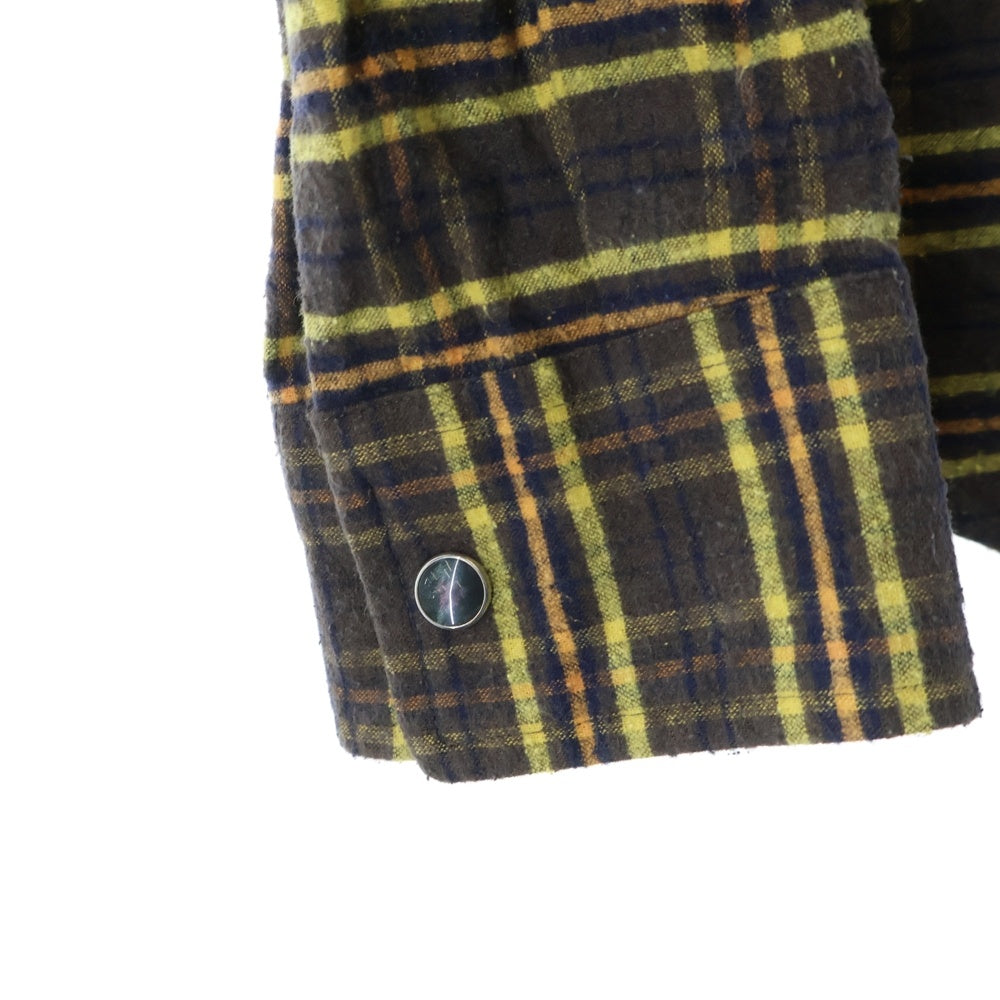AURALEE(オーラリー) 21AW SILK COTTON BRUSHED FLANNEL SHIRTS A21AS01CN チェック 長袖シャツ ブラウン