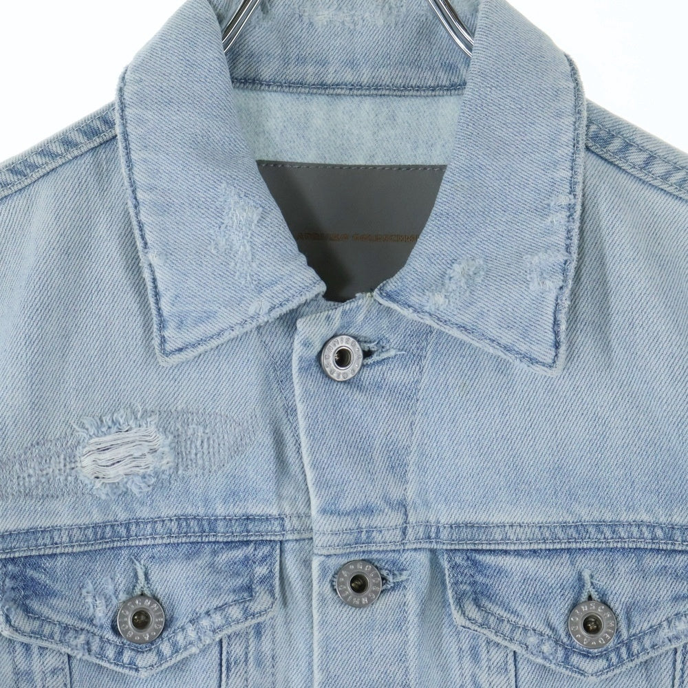 ADRIANO GOLDSCHMIED(アドリアーノゴールドシュミット) ダメージ デニムジャケット インディゴ レディース AG-23128
