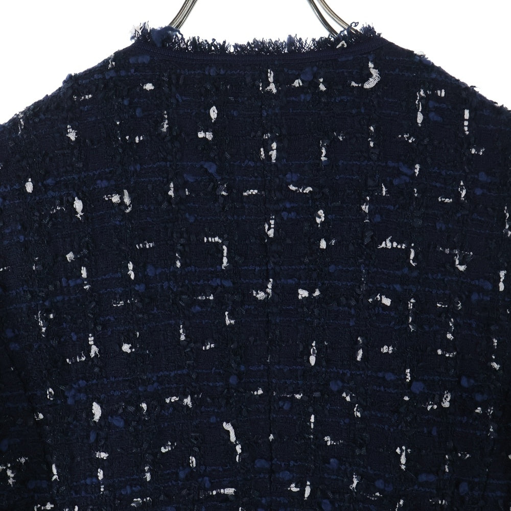 TOMORROWLAND(トゥモローランド) BALLSEY ツイード ノーカラー ジャケット ネイビー レディース 11-07-24-07751