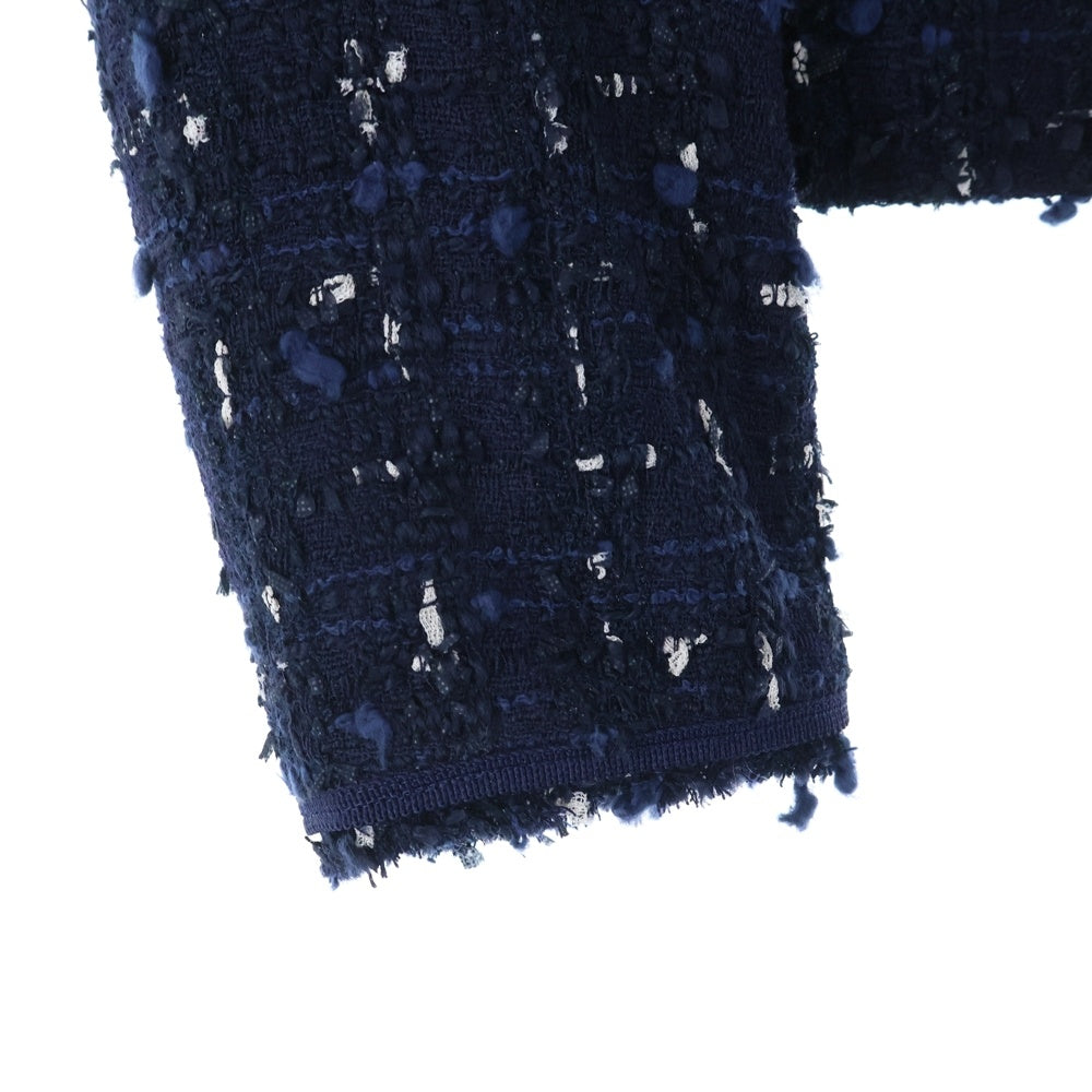 TOMORROWLAND(トゥモローランド) BALLSEY ツイード ノーカラー ジャケット ネイビー レディース 11-07-24-07751