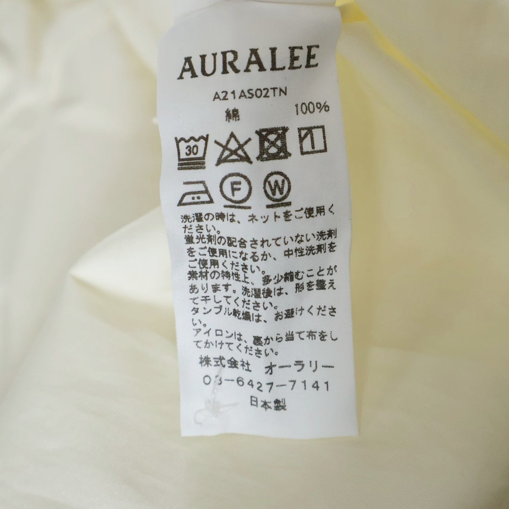 AURALEE(オーラリー) 21AW WASHED FINX TWILL SHIRTS A21AS02TN ウォッシュド フィンクス ツイルシャツ アイボリー
