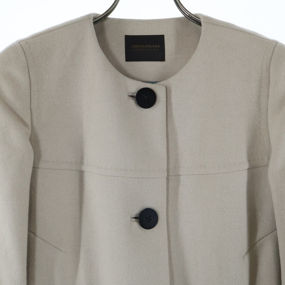 TOMORROWLAND(トゥモローランド) ウール ノーカラーコート ベージュ レディース 13-08-45-08303