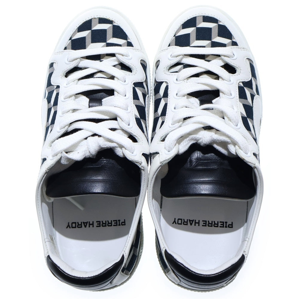 PIERRE HARDY(ピエールアルディ) キャンバス ローカットスニーカー ブラック/ホワイト レディース VS02