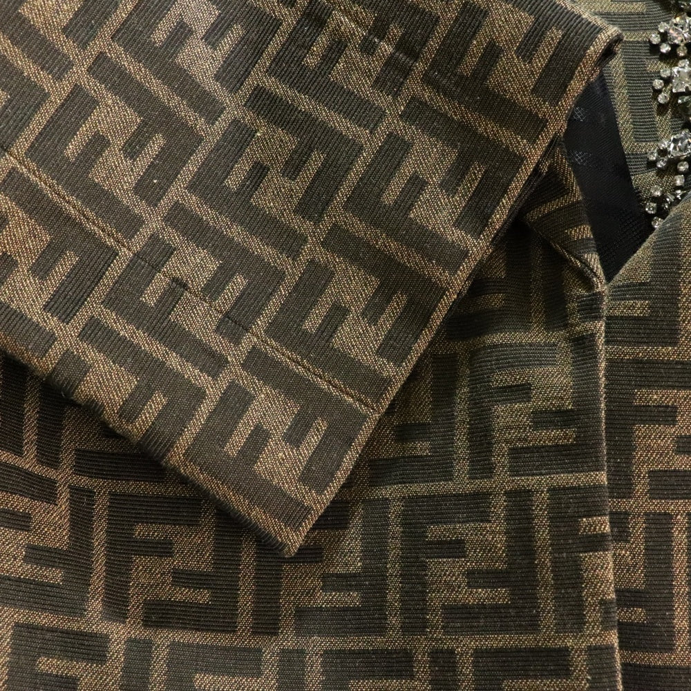 FENDI(フェンディ) 23AW ズッカ柄ジャケット FJ7461 A5W3 ブラウン レディース