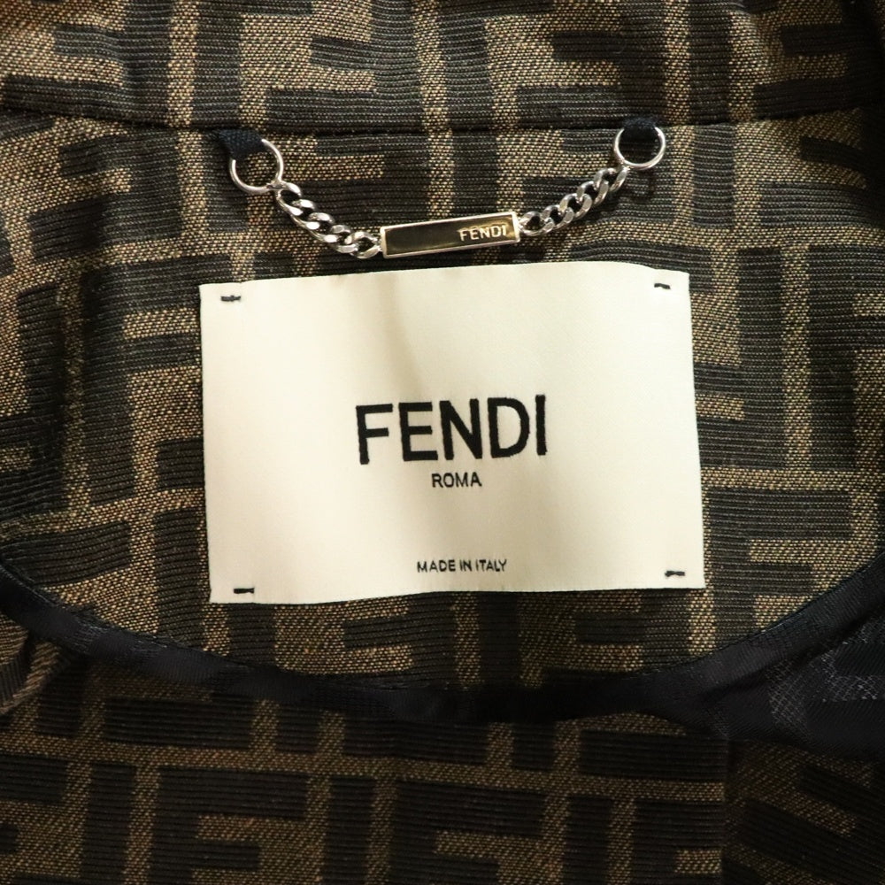 FENDI(フェンディ) 23AW ズッカ柄ジャケット FJ7461 A5W3 ブラウン レディース