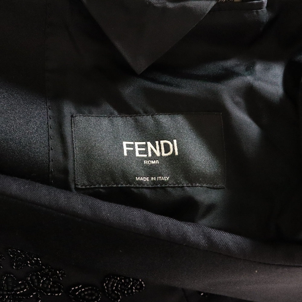 FENDI(フェンディ) ビーズ刺繍ジャケット FJ0737 AMZE ブラック レディース