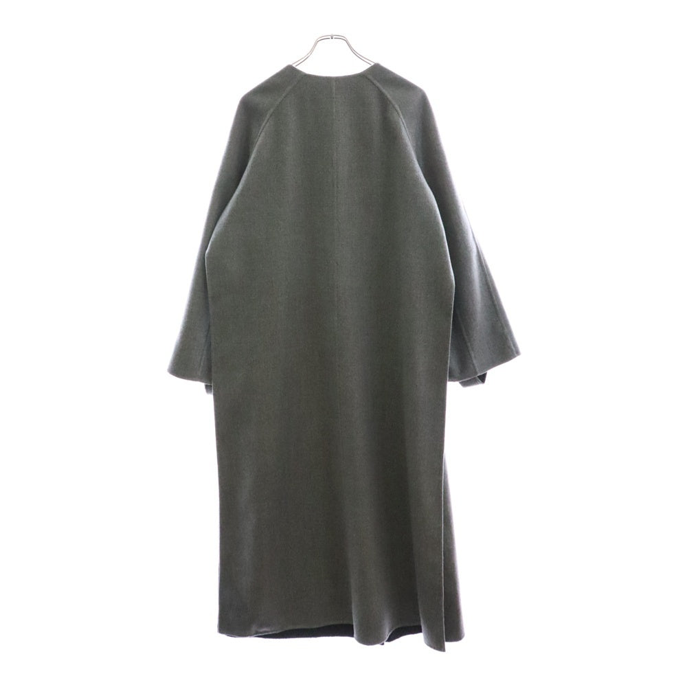 FENDI(フェンディ) ノーカラーロングスリットコートジャケット グレー レディース