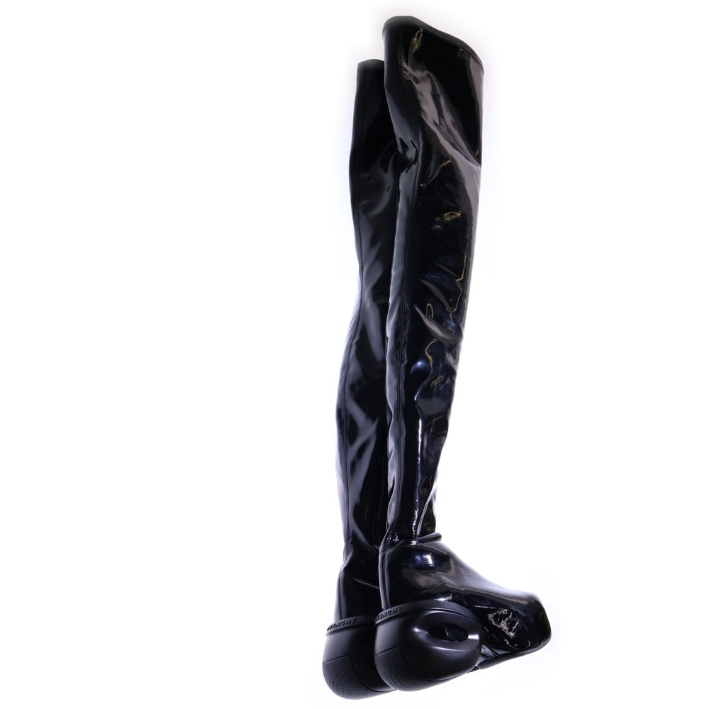 GIVENCHY(ジバンシィ) パテントサイドジップロングブーツ ブラック レディース