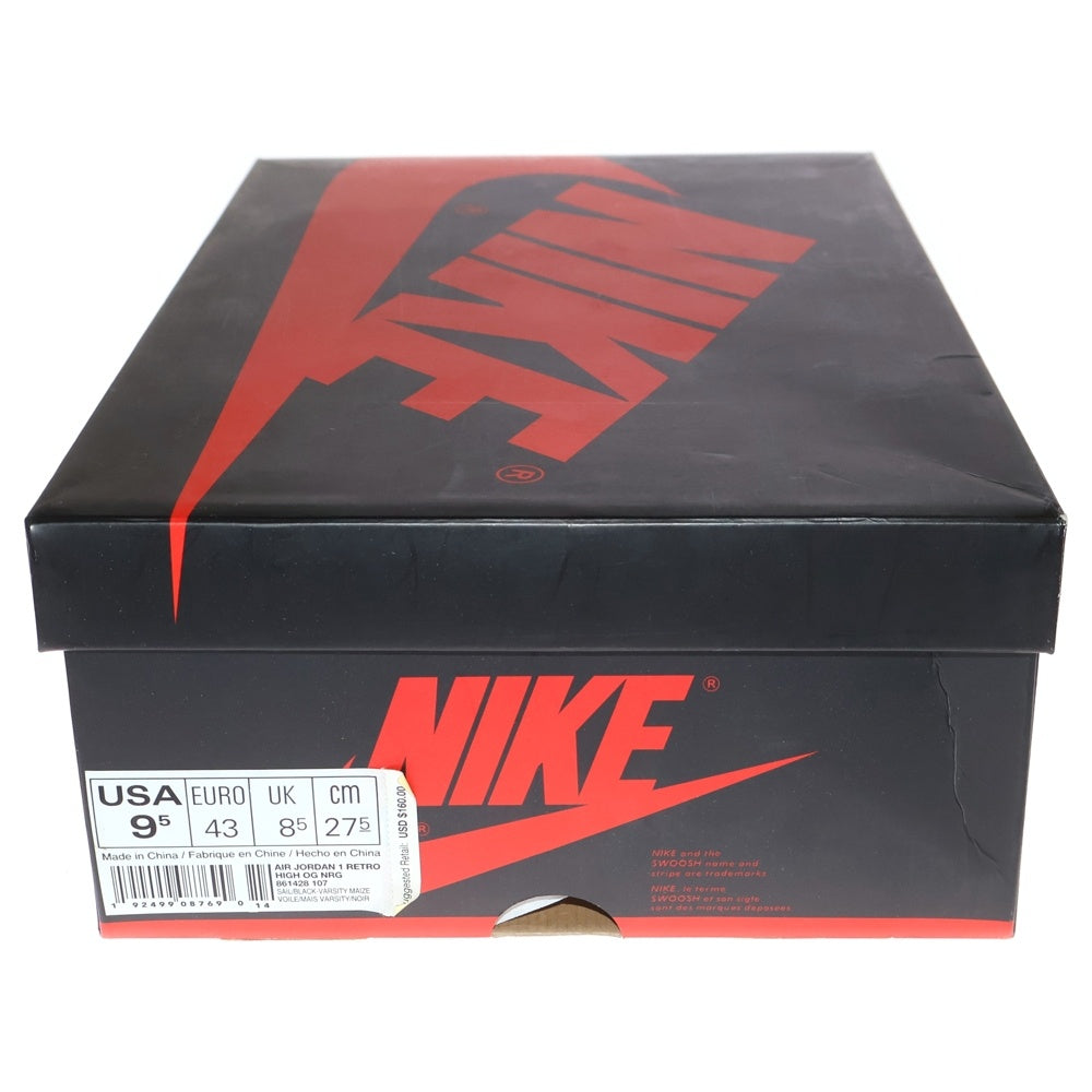 NIKE(ナイキ) AIR JORDAN 1 RETRO HIGH NOT FOR RESALE VARSITY MAIZE 861428-107 エアジョーダン1 ノットフォーリセール ハイカットスニーカー US9.5/27.5cm