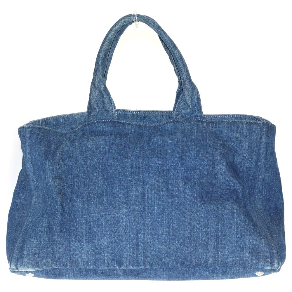 PRADA(プラダ) カナパ ビジュー キャンバス トートバッグ インディゴ レディース B18720