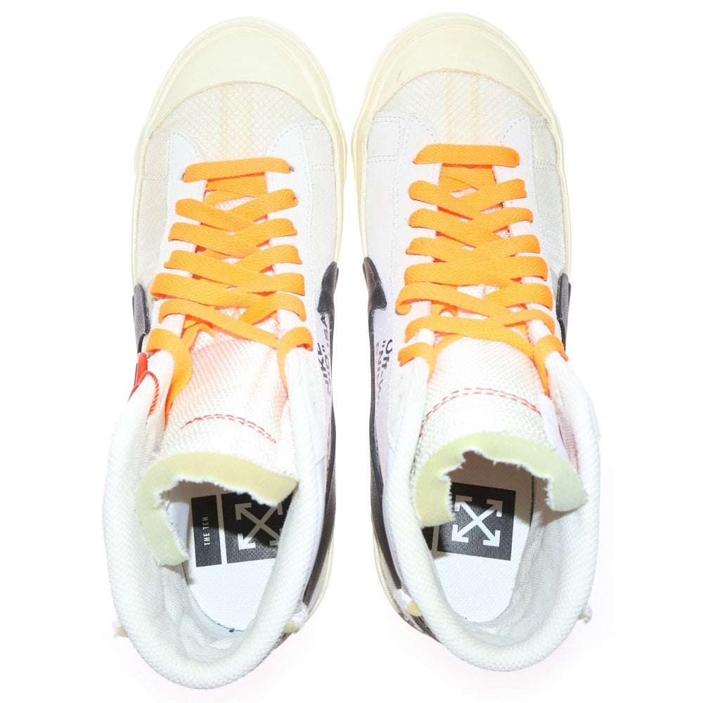 NIKE(ナイキ) ×OFF-WHITE The 10 BLAZER MID AA3832-100 オフホワイト ブレザー ハイカットスニーカー US8.5/26.5cm ホワイト