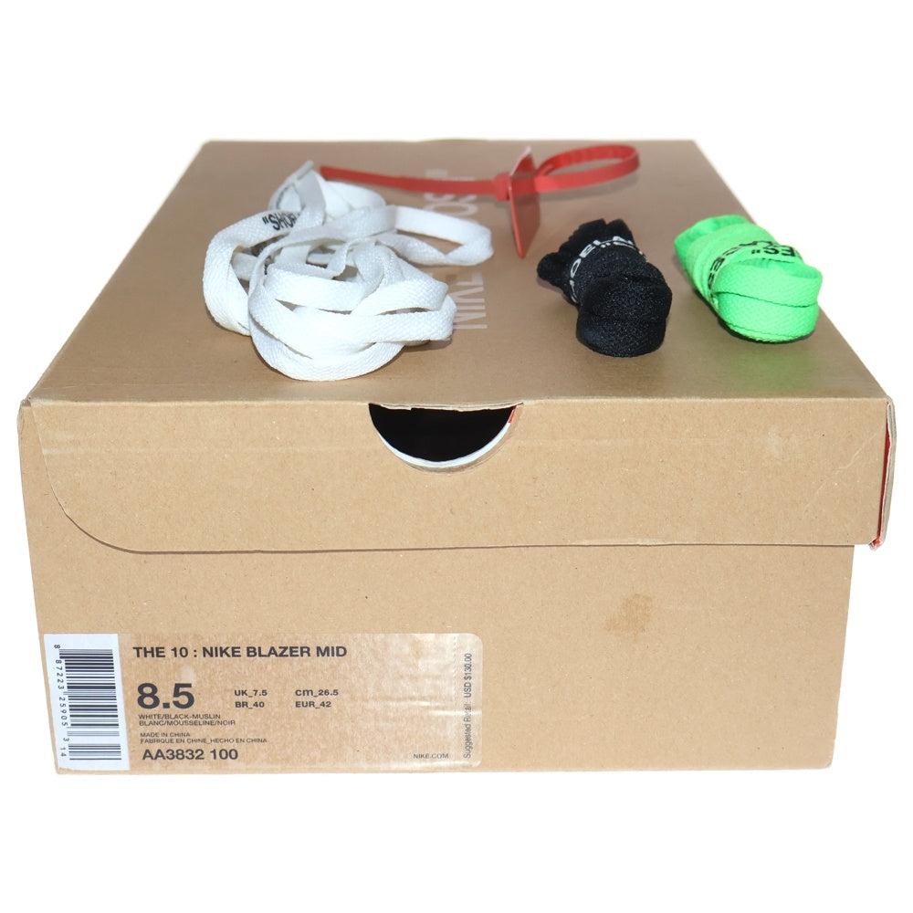 NIKE(ナイキ) ×OFF-WHITE The 10 BLAZER MID AA3832-100 オフホワイト ブレザー ハイカットスニーカー US8.5/26.5cm ホワイト