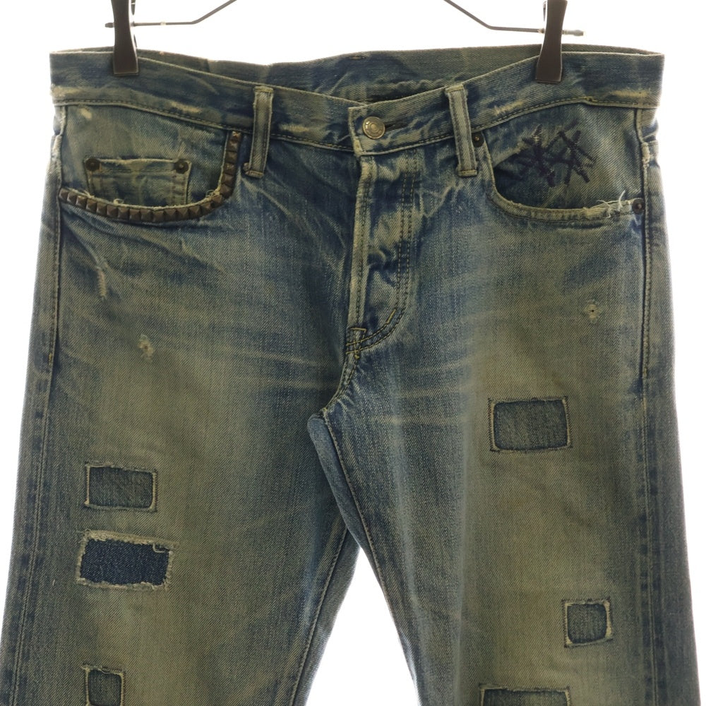 HYSTERIC GLAMOUR(ヒステリックグラマー) スタッズ ボタンフライ デニムパンツ インディゴ