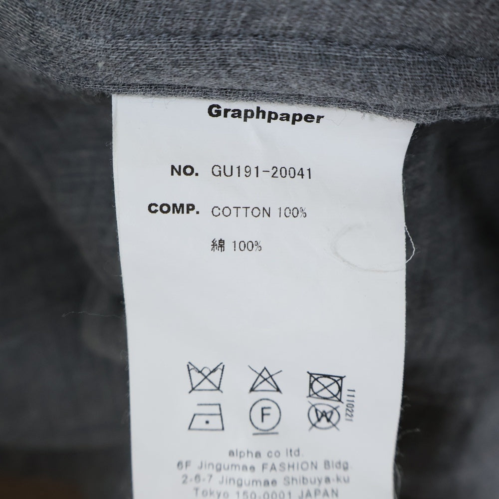 Graphpaper(グラフペーパー) Gauze Oversized Jacket GU191-20041 ガーゼオーバーサイズ テーラードジャケット グレー