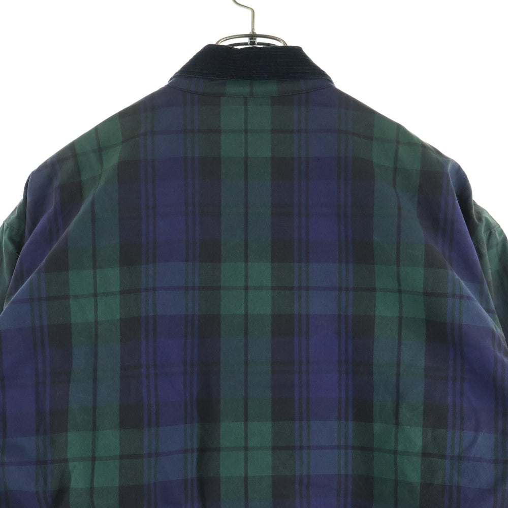 POLO RALPH LAUREN(ポロラルフローレン) 90s Oiled Jacket チェック ジップアップ オイルドジャケット ネイビー/カーキ