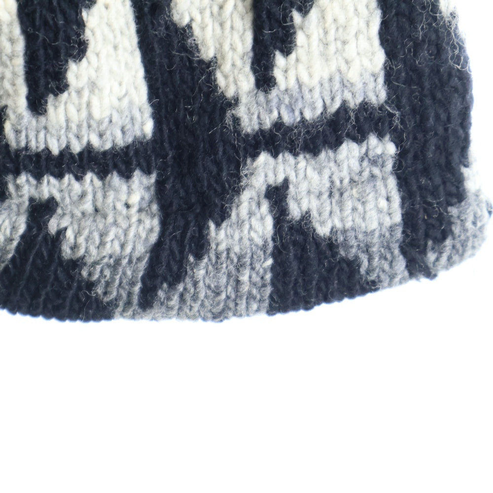 RALPH LAUREN(ラルフローレン) 90s スワティカ ネイティブ柄 コンチョ ラムウール カーディガン ブラック