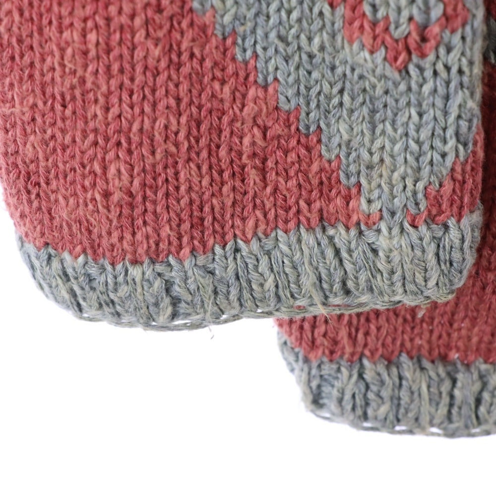 RALPH LAUREN(ラルフローレン) 90s ネイティブ柄 コンチョ リネンニットベスト カーディガン マルチ