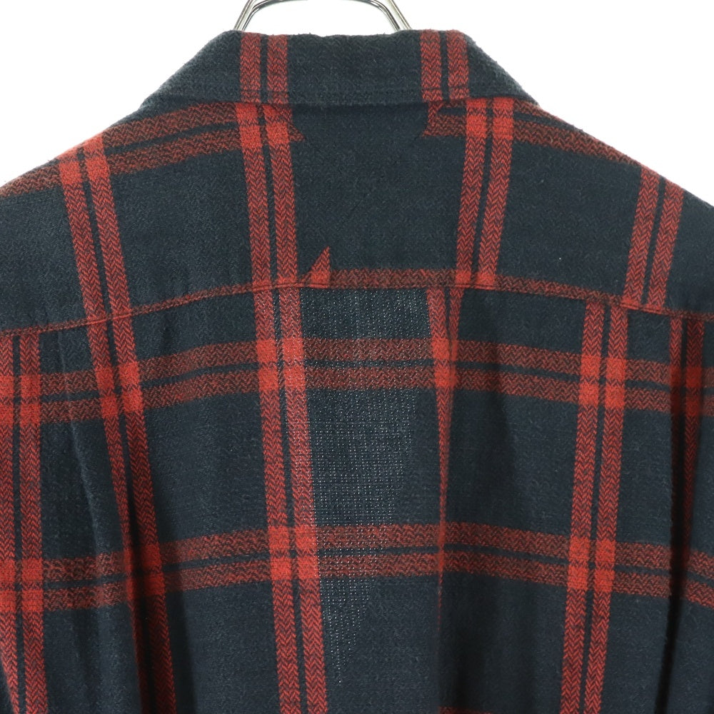 White Mountaineering(ホワイトマウンテニアリング) 17AW HERRINGBONE CHECK LONG COAT WM1773209 コットン チェック ヘリンボーン ロングコート ブラック/レッド
