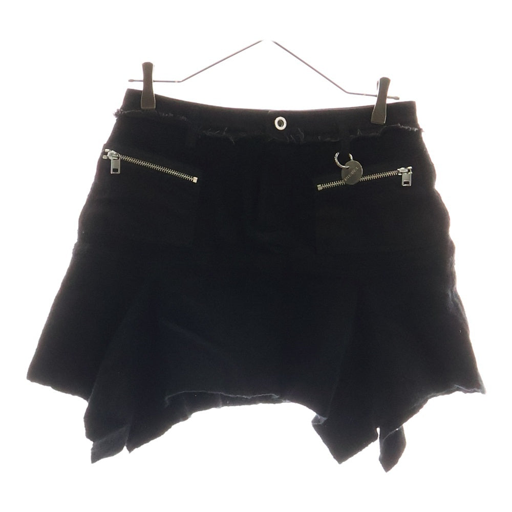 DIESEL(ディーゼル) 変形 ウール ミニスカート ブラック レディース