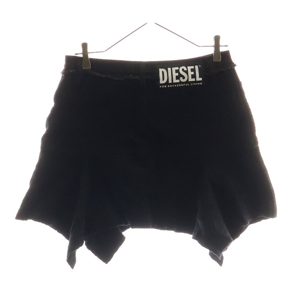 DIESEL(ディーゼル) 変形 ウール ミニスカート ブラック レディース