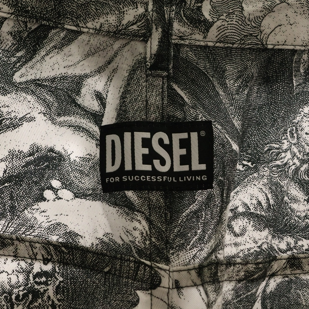 DIESEL(ディーゼル) 総柄 スリット入り ロングスカート グレー レディース