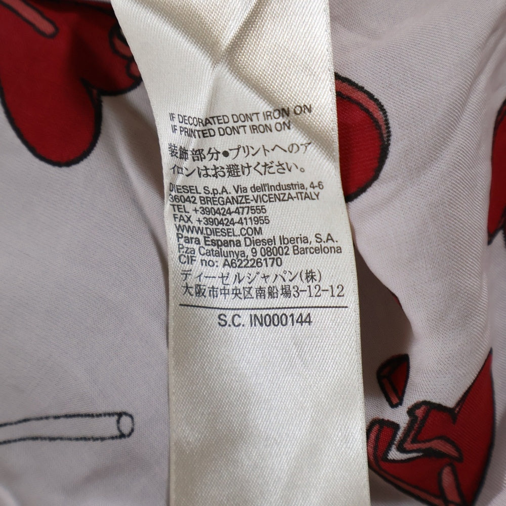 DIESEL(ディーゼル) ハート総柄 半袖シャツ ピンク レディース