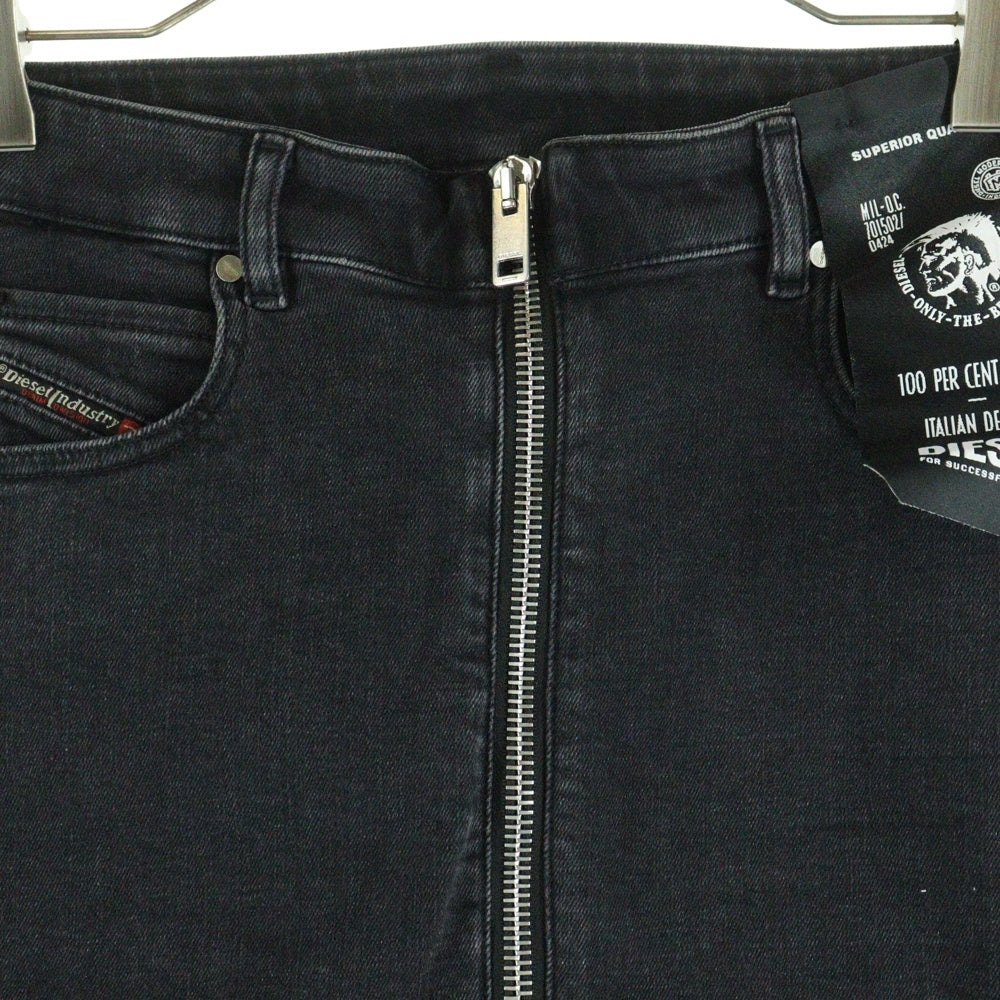 DIESEL(ディーゼル) フロント ジップ スカート グレー レディース