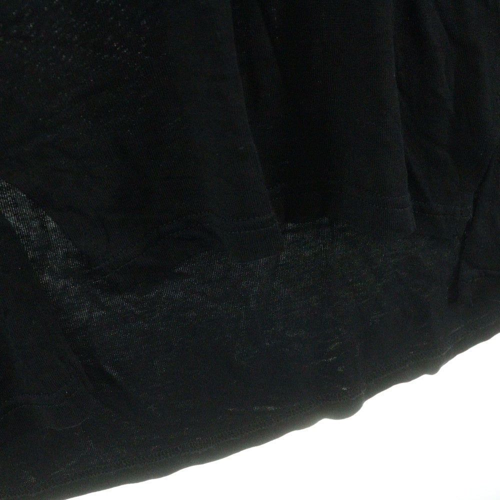 DIESEL(ディーゼル) 刺繍プリント シアー クルーネック 長袖カットソー ブラック レディース