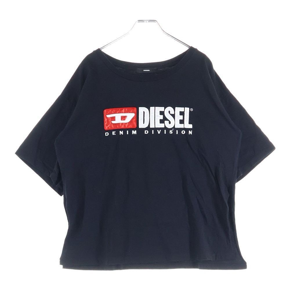 DIESEL(ディーゼル) フロント ロゴ サイドスリット入り クルーネック 半袖Tシャツ カットソー レディース