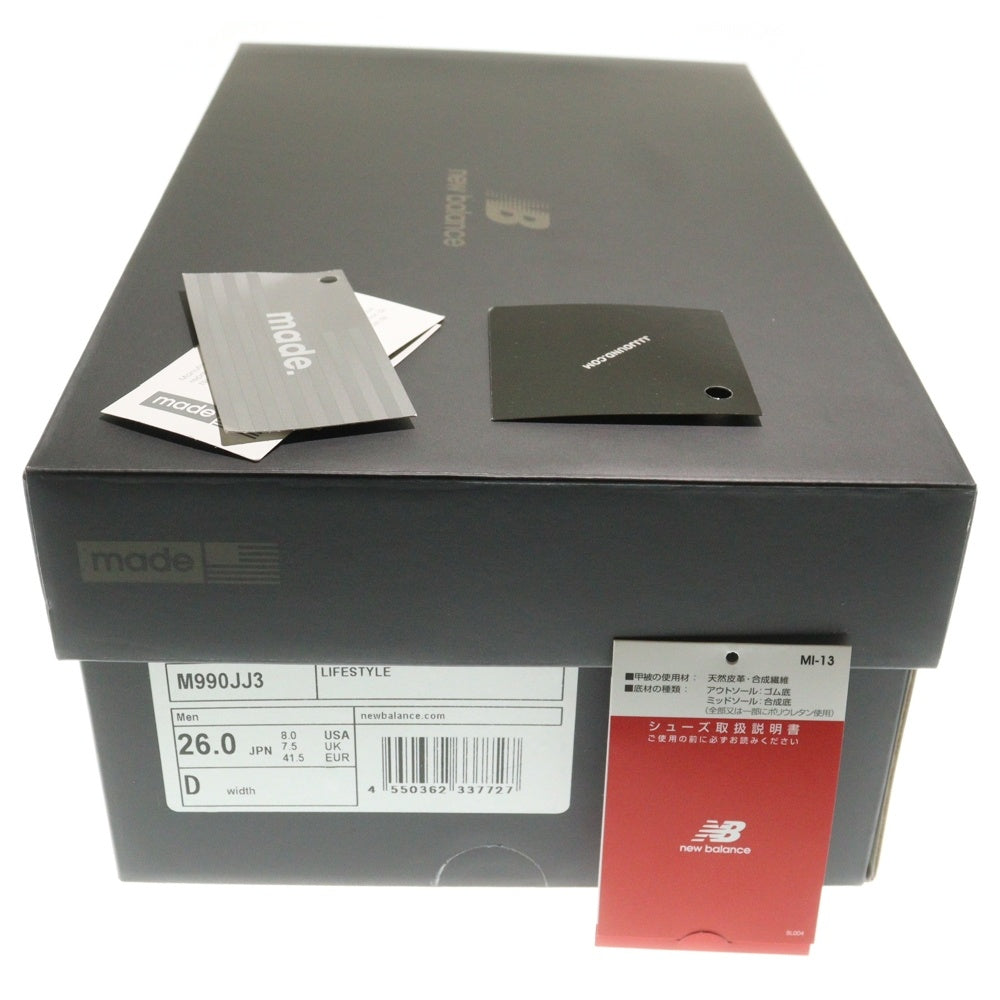 New Balance(ニューバランス) ×JJJJound 990V3 M990JJ3 ジョウンド ローカットスニーカー US8/26.0cm カーキ/ブラック