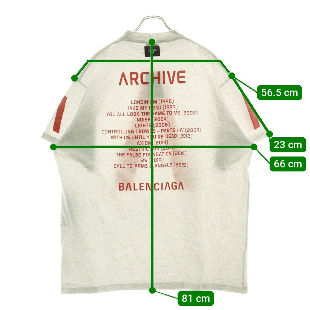 BALENCIAGA(バレンシアガ) 24SS Archive Oversized T-Shirt アーカイブシリーズ 半袖Tシャツ グレー 739028 TQVA1