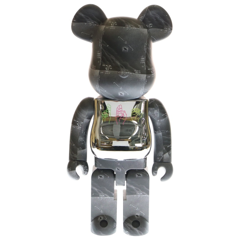 MEDICOM TOY(メディコムトイ) BE@RBRICK U.F.O. 3rd Ver. 1000% ベアブリック フィギュア 人形 ブラック/シルバー