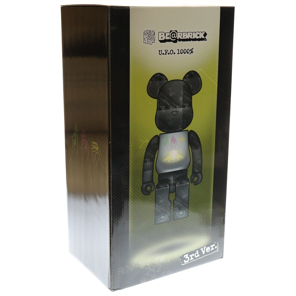 MEDICOM TOY(メディコムトイ) BE@RBRICK U.F.O. 3rd Ver. 1000% ベアブリック フィギュア 人形 ブラック/シルバー