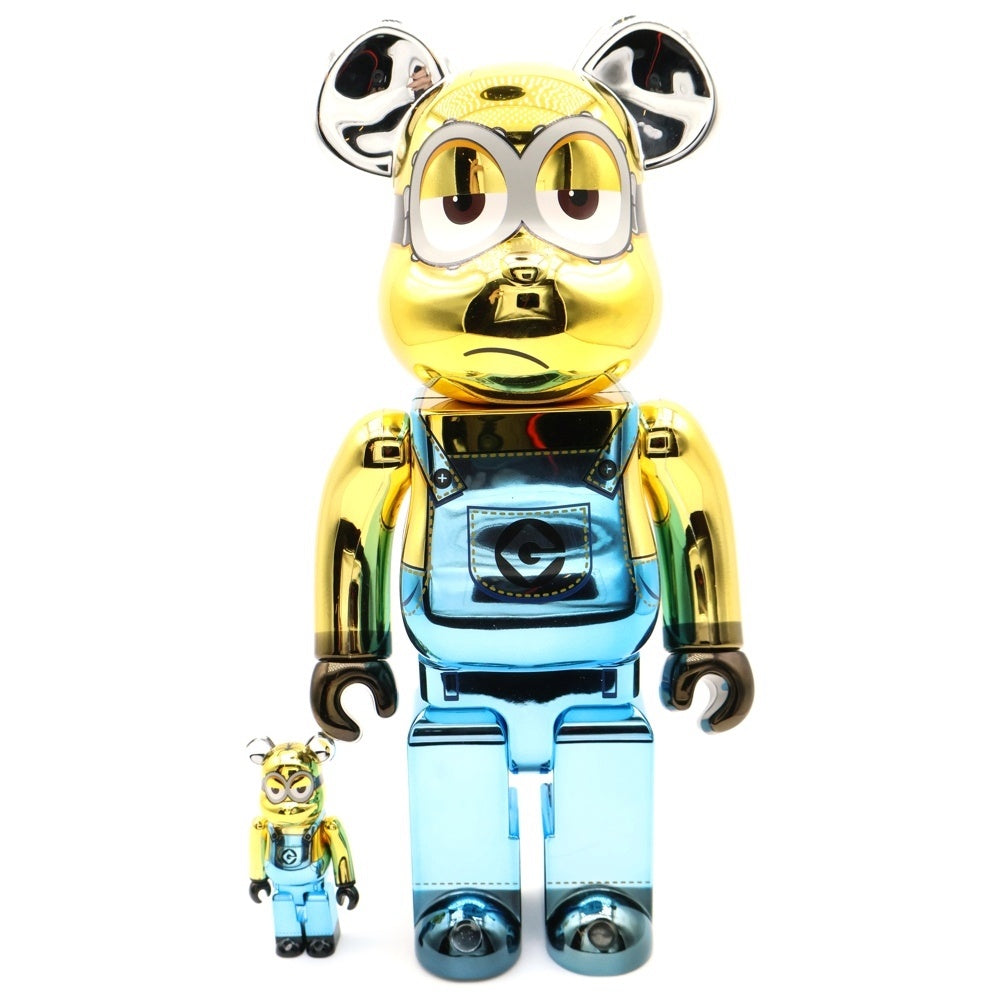 MEDICOM TOY(メディコムトイ) BE@RBRICK KEVIN Chrome Ver. 100% & 400% ベアブリック ケビン 人形 フィギュア イエロー/ブルー