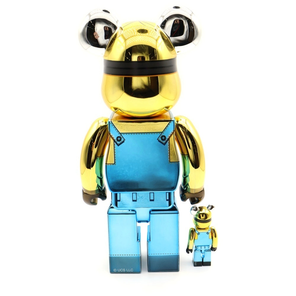 MEDICOM TOY(メディコムトイ) BE@RBRICK KEVIN Chrome Ver. 100% & 400% ベアブリック ケビン 人形 フィギュア イエロー/ブルー