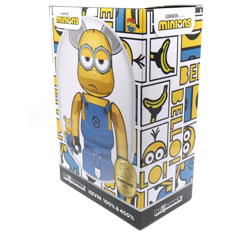 MEDICOM TOY(メディコムトイ) BE@RBRICK KEVIN Chrome Ver. 100% & 400% ベアブリック ケビン 人形 フィギュア イエロー/ブルー
