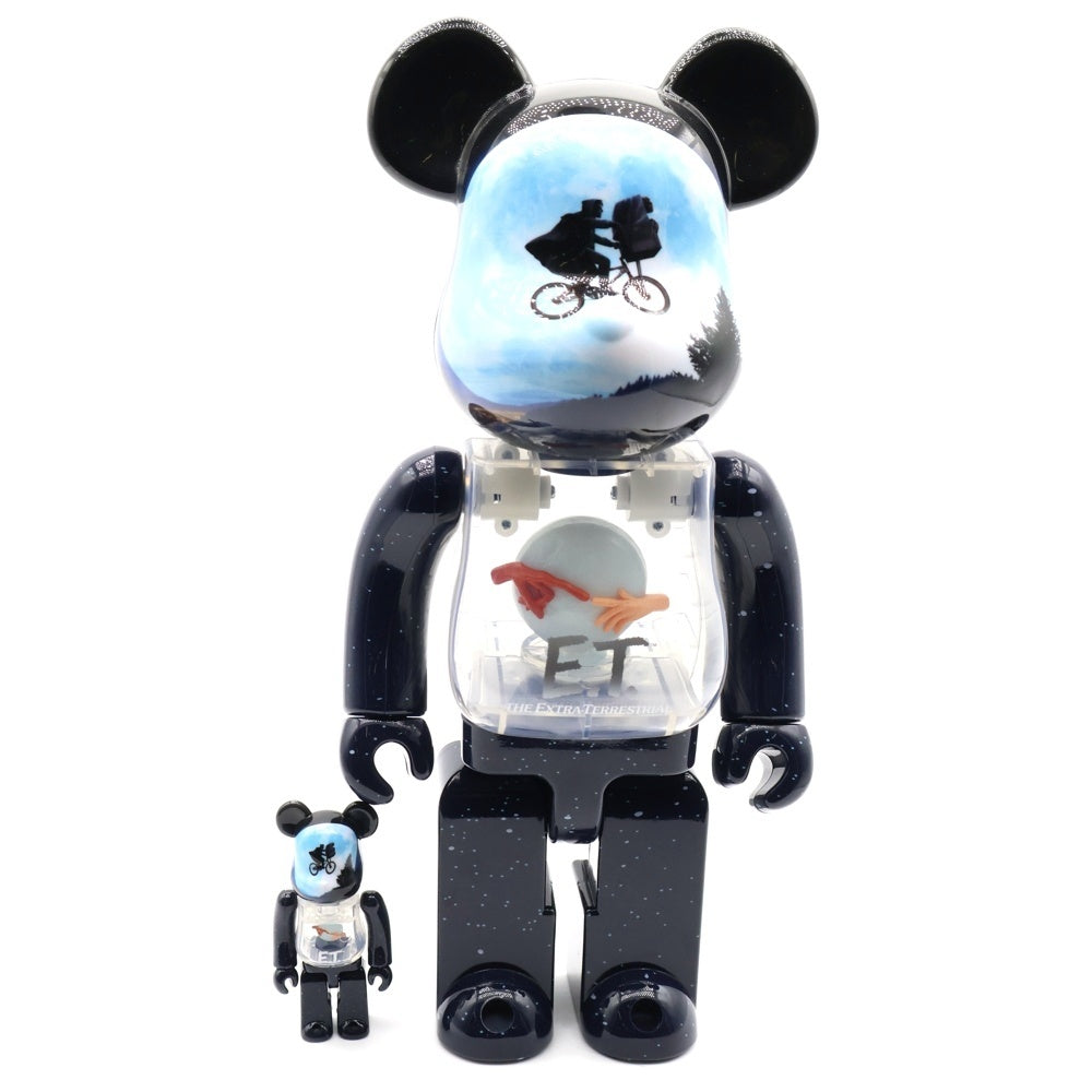 MEDICOM TOY(メディコムトイ) BE@RBRICK E.T. LIGHT UP Ver. 100% & 400% ベアブリック イーティー 人形 フィギュア ネイビー