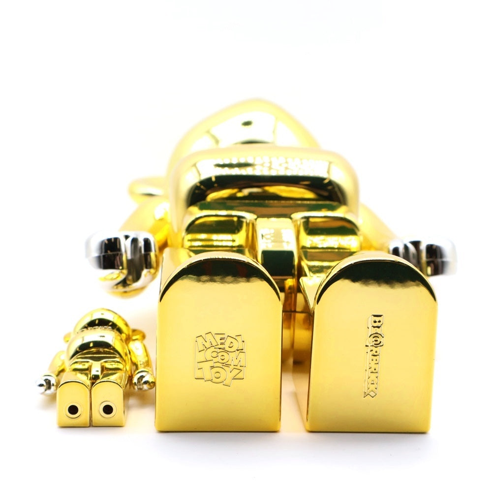 MEDICOM TOY(メディコムトイ) BE@RBRICK 25th Anniversary Model 400%&100% ベアブリック 25周年 人形 フィギュア ゴールド