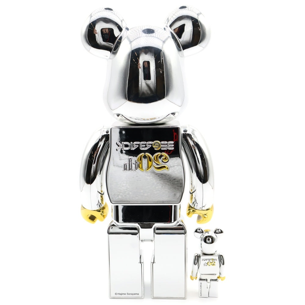 MEDICOM TOY(メディコムトイ) BE@RBRICK 25th Anniversary Model 400%&100% ベアブリック 25周年 人形 フィギュア シルバー