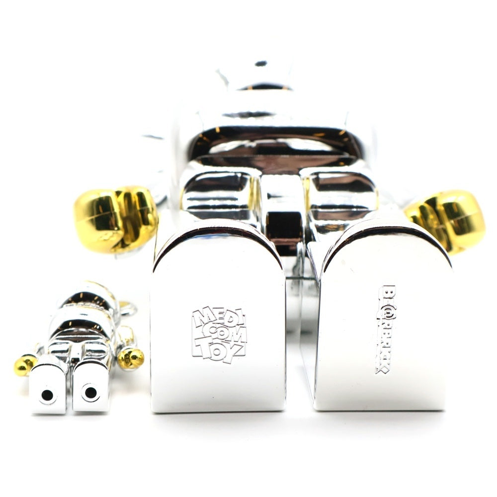 MEDICOM TOY(メディコムトイ) BE@RBRICK 25th Anniversary Model 400%&100% ベアブリック 25周年 人形 フィギュア シルバー