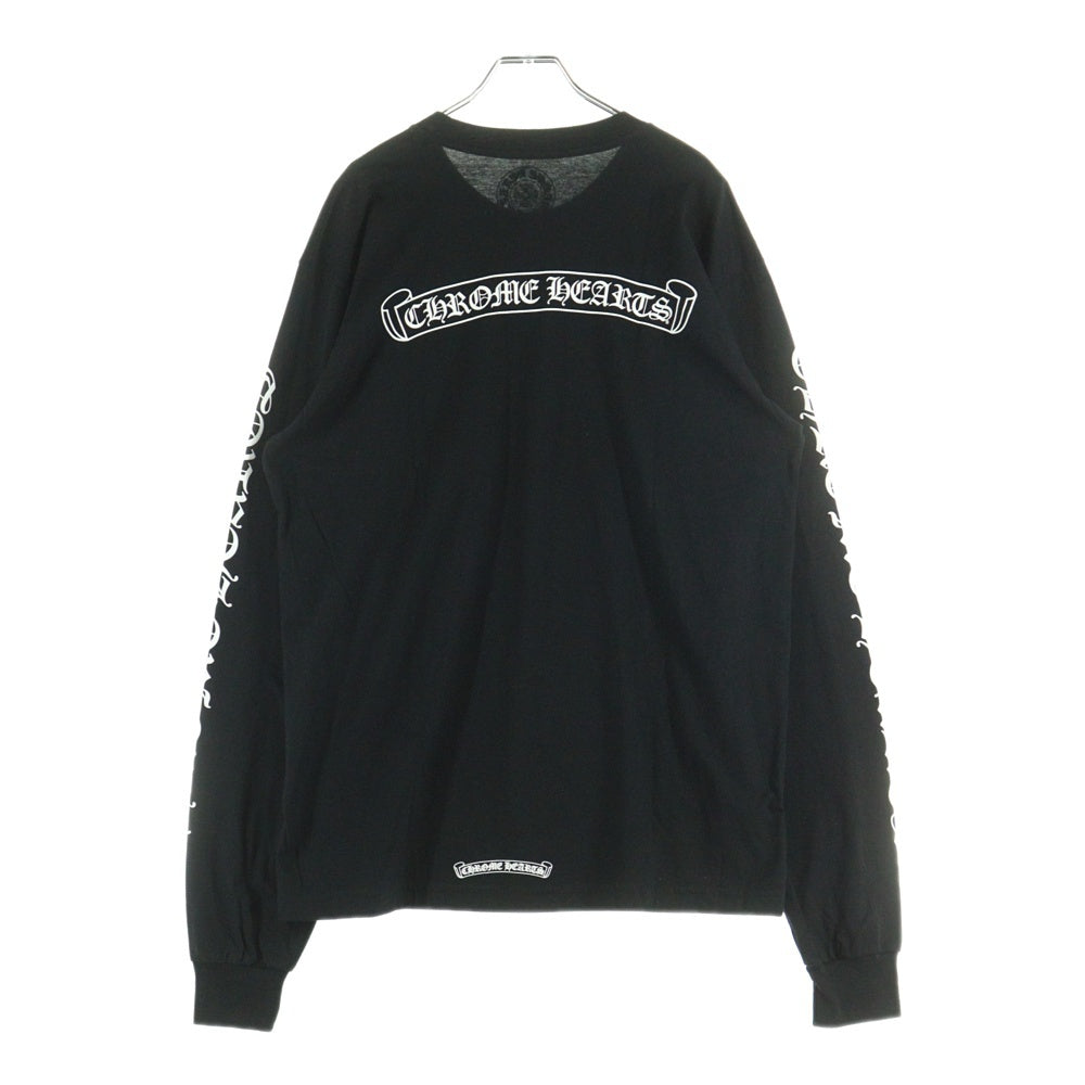 CHROME HEARTS(クロムハーツ) CH SCROLL LABEL スクロールラベル アームプリント クルーネック 長袖Tシャツ カットソー ブラック