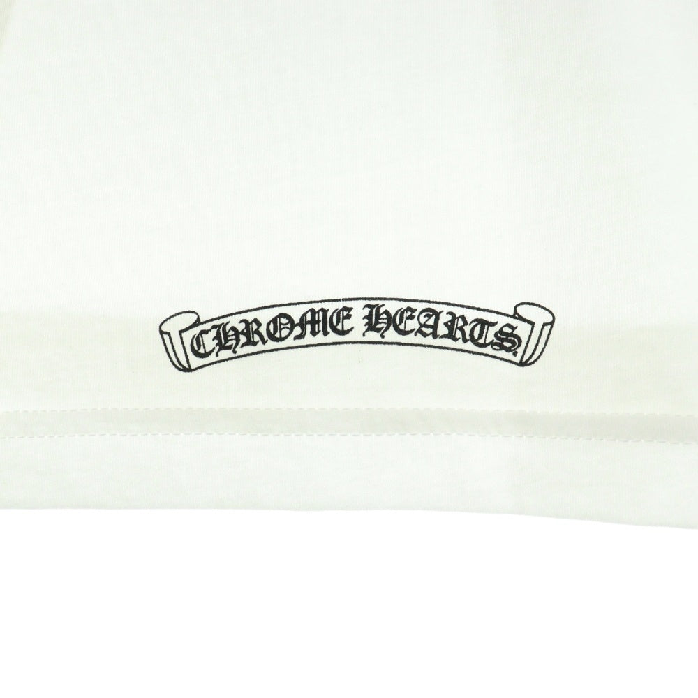 CHROME HEARTS(クロムハーツ) NECK LOGO L/S TEE ネックロゴ プリント長袖Tシャツ カットソー ホワイト