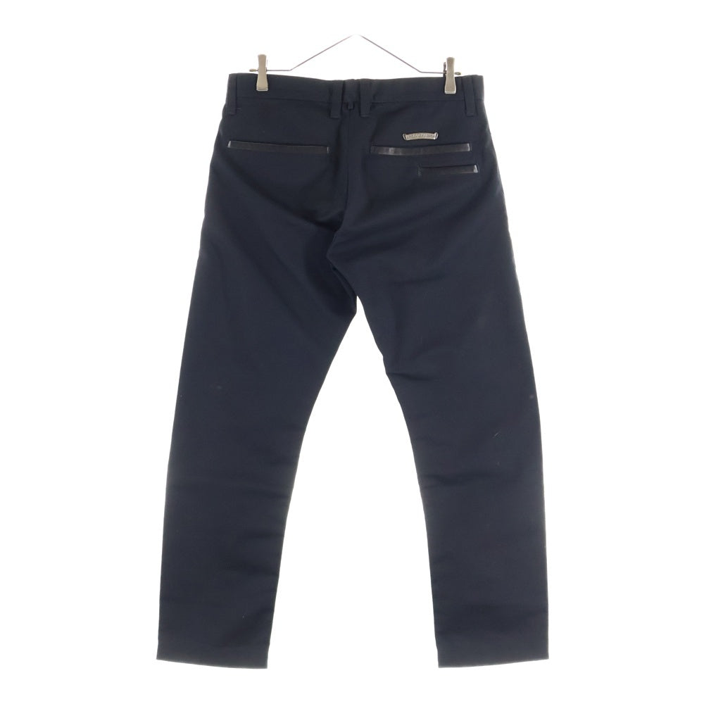 CHROME HEARTS(クロムハーツ) CHINOS チノパンツ ワークパンツ クロスボール レザー切替 ボタンフライ JVPタグ