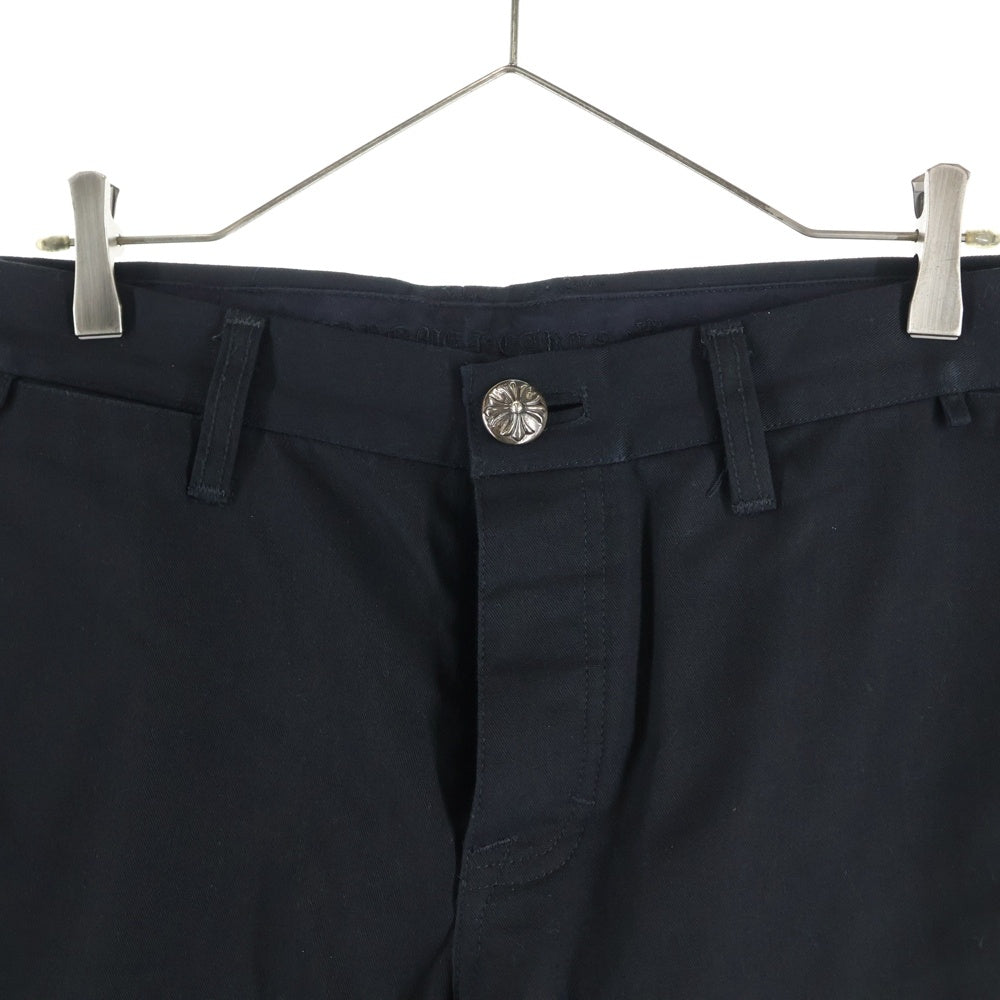 CHROME HEARTS(クロムハーツ) CHINOS チノパンツ ワークパンツ クロスボール レザー切替 ボタンフライ JVPタグ
