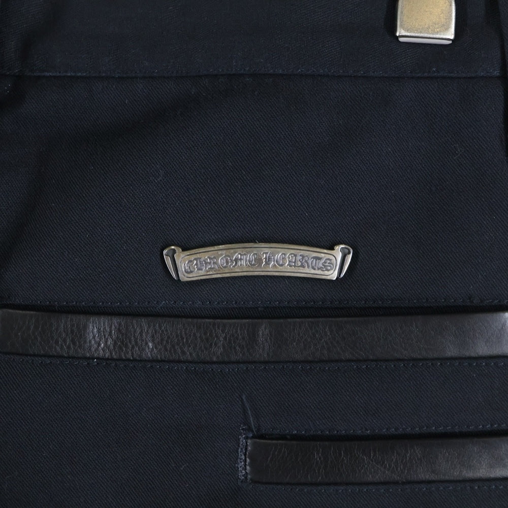 CHROME HEARTS(クロムハーツ) CHINOS チノパンツ ワークパンツ クロスボール レザー切替 ボタンフライ JVPタグ
