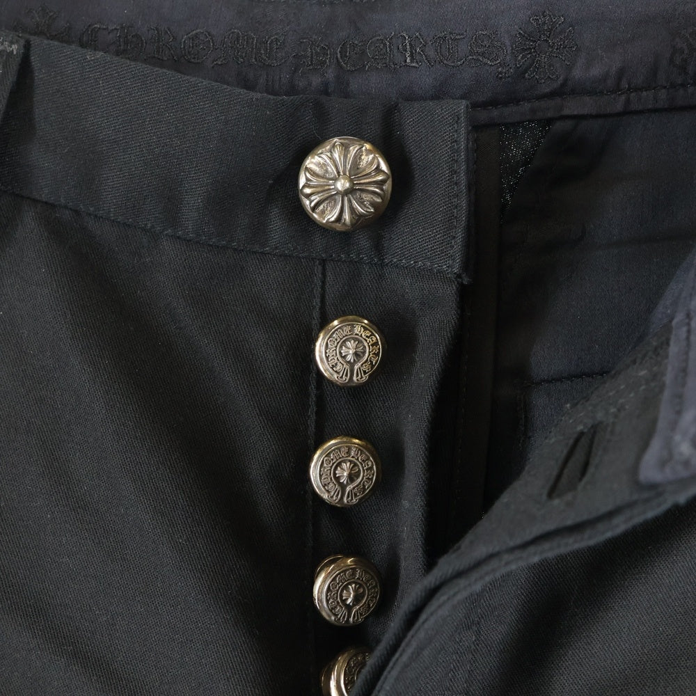 CHROME HEARTS(クロムハーツ) CHINOS チノパンツ ワークパンツ クロスボール レザー切替 ボタンフライ JVPタグ