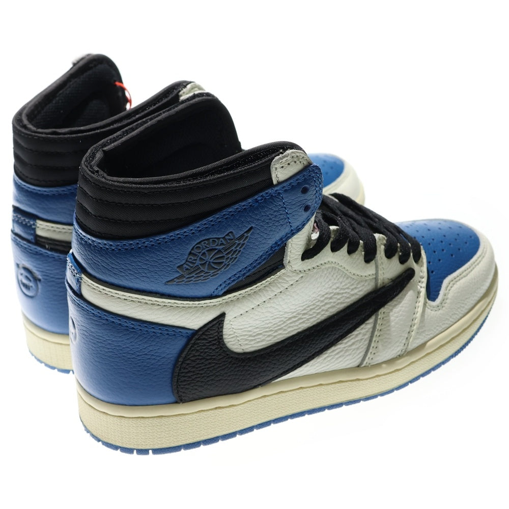 NIKE(ナイキ) ×TRAVIS SCOTT ×FRAGMENT AIR JORDAN 1 RETRO HIGH OG SP MILITARY BLUE DH3227-105 ハイカットスニーカー ブルー/ホワイト/ブラック US6.5/24.5cm