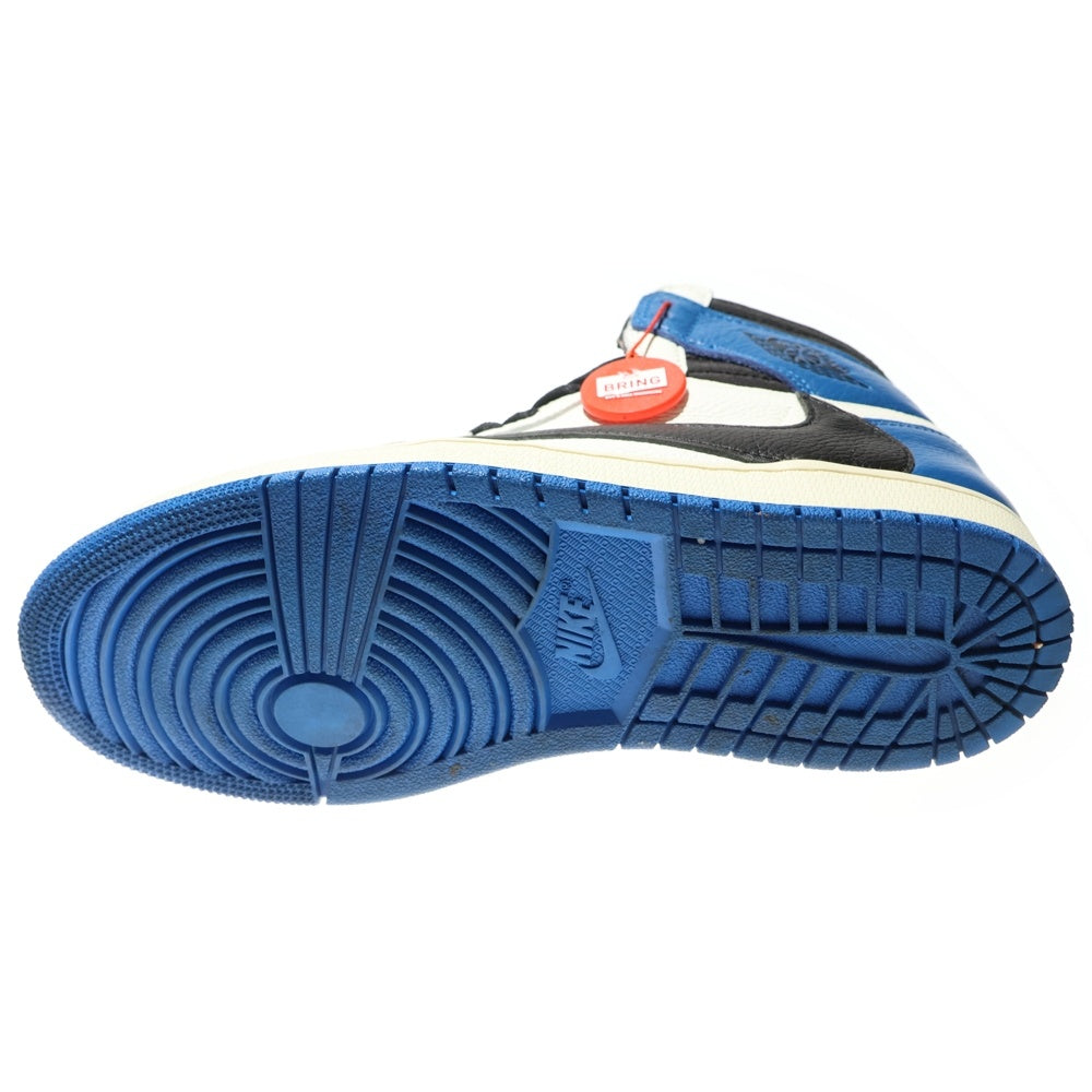 NIKE(ナイキ) ×TRAVIS SCOTT ×FRAGMENT AIR JORDAN 1 RETRO HIGH OG SP MILITARY BLUE DH3227-105 ハイカットスニーカー ブルー/ホワイト/ブラック US6.5/24.5cm