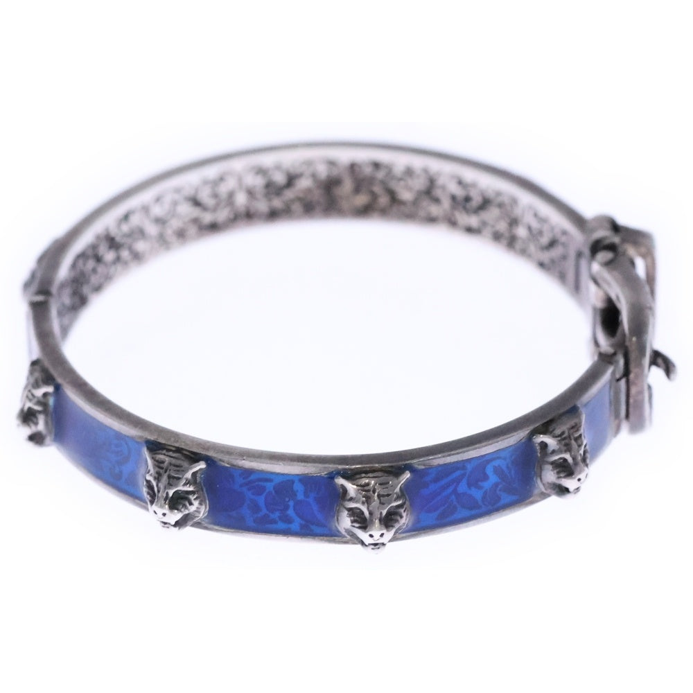 GUCCI(グッチ) ガーデン タイガーヘッド バングル ブレスレット ブルー/シルバー