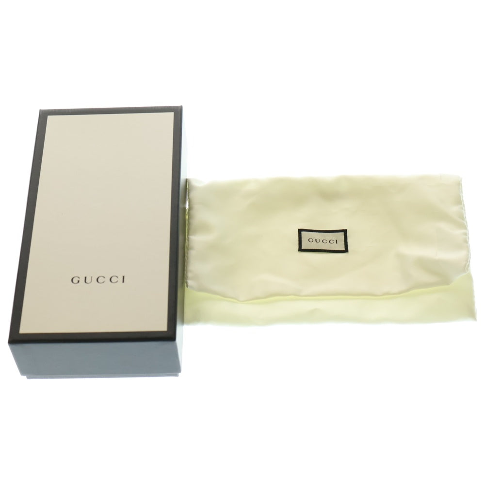 GUCCI(グッチ) エンブロイダリー GGマーモント ラウンドファスナー 長財布 ウォレット ブラック 474584